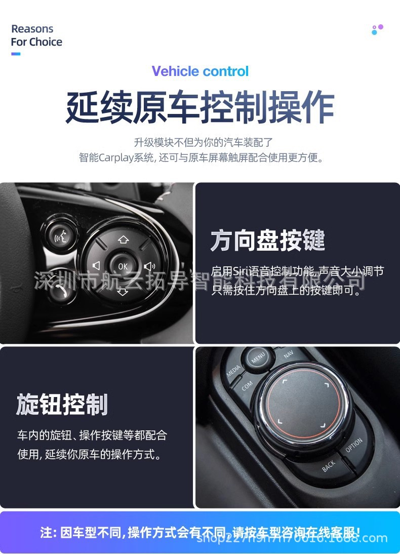 Suitable for BMW MINI smart Android central control large screen navigation reversing image with carplay