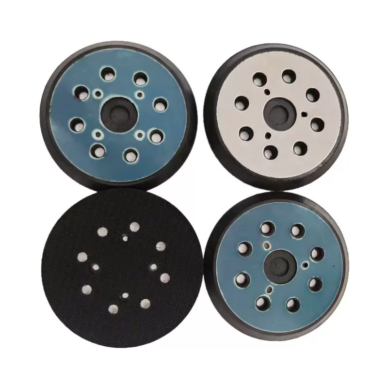 跨境源头植绒砂纸自粘盘5英寸8孔3眼抛光吸盘砂光机底盘PU粘扣
