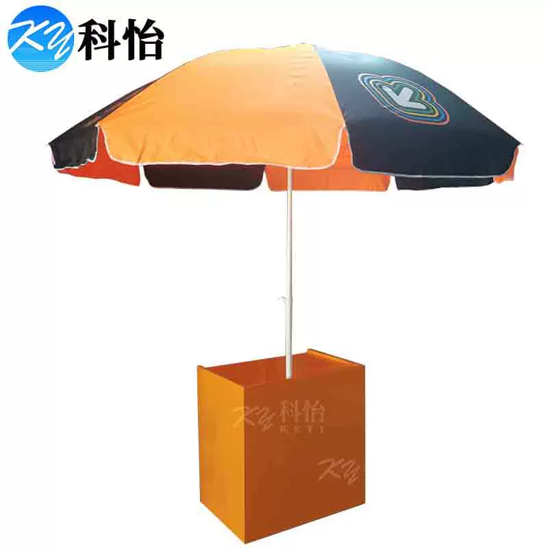 源头工厂户外折叠促销台带广告伞印刷庭院伞防晒金属多功能展示桌