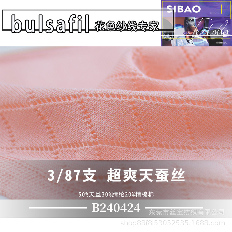 【B240424】天丝蚕丝系列——3/87支超爽天蚕丝天丝腈纶精梳棉
