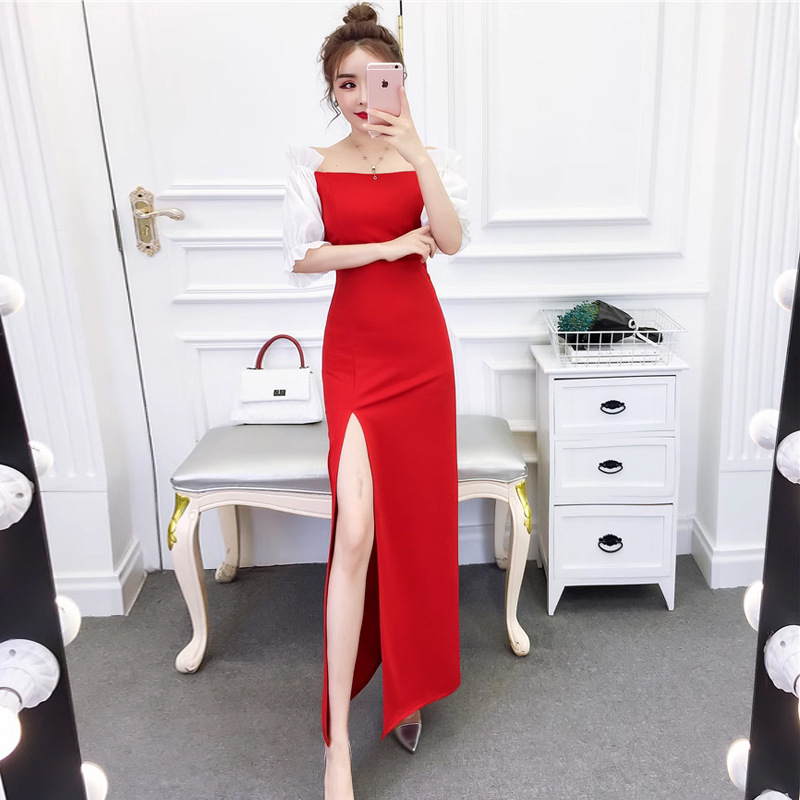 3614欧美东南亚外贸批发2024女装纯欲网纱拼接抹胸礼服包臀连衣裙