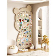 小熊照片墙墙面展示作品相片墙背景板羊毛毡墙贴软木板展示墙装饰