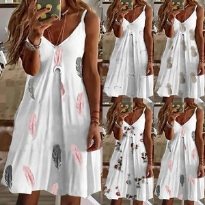 Summer WISH Sexy V-Neck Printed Floral Strap Dress