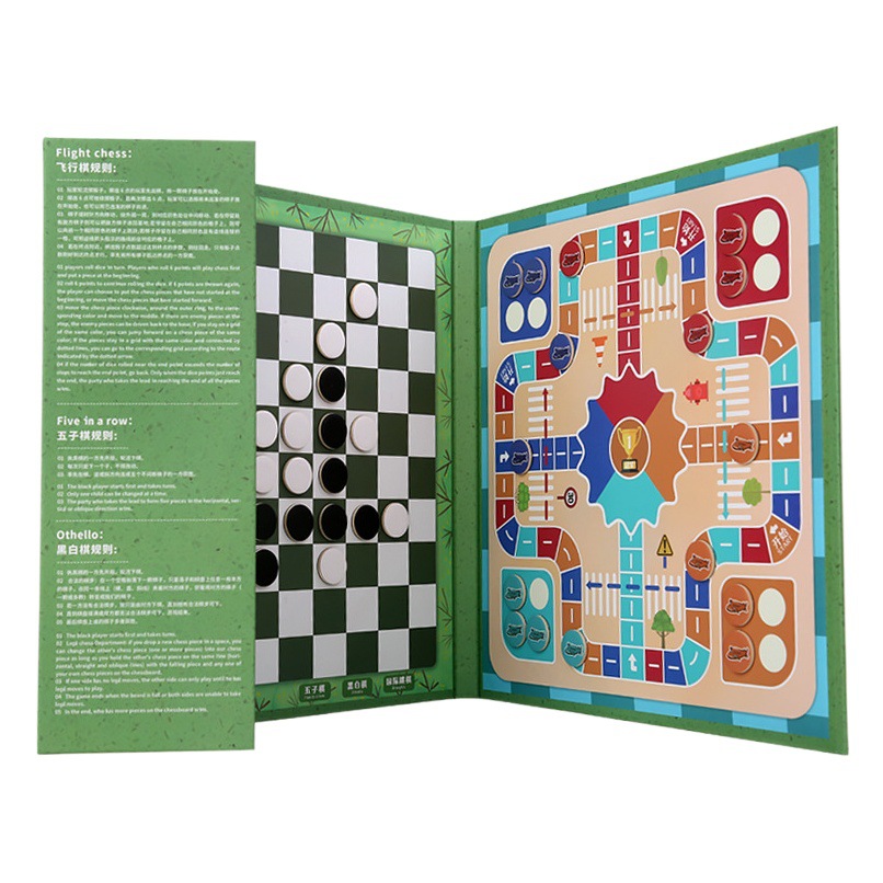 Soporte de libro magnético siete en uno Juego multifunción ajedrez volador Ajedrez ajedrez gobang juego de escritorio educativo para niños