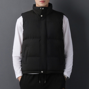 Men's Fleece-Lined Thickened Stand Collar Vest for Middle-Aged and Elderly, Large Size Fleece Sports Jacket Vest for Women