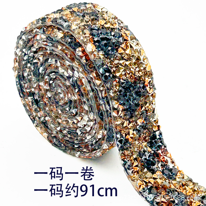 Mayorista colorido barra de diamante sombrero decoración taladro correa de adhesivos de fusión en caliente accesorios de joyería diamante colorido