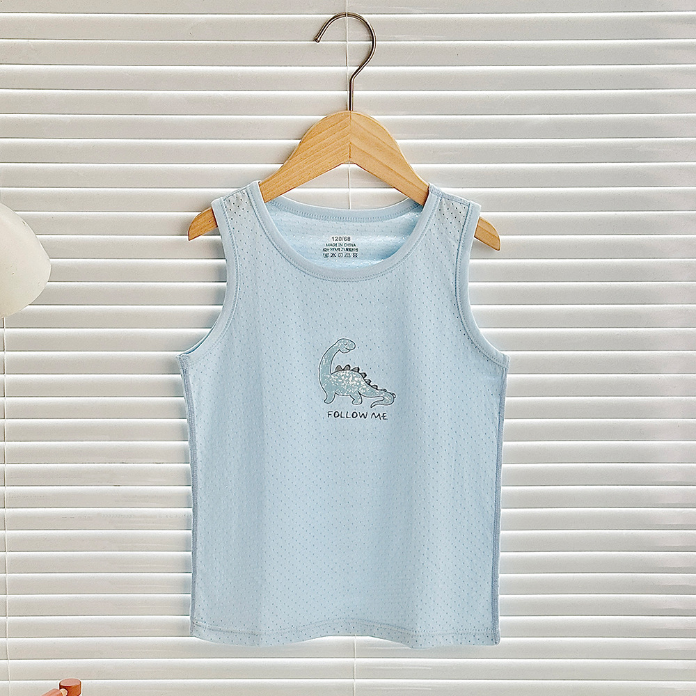 Chaleco de algodón para niños de clase A, sin hueso y sin mangas, fondo de bebé, chaleco fino en forma de corredor, uso exterior, cuello redondo jacquard, verano
