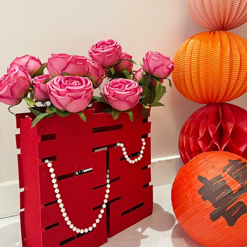 Свадебные украшения из искусственных цветов Свадебные трехмерные Xi символы спальня гостиная украшения свадебной комнаты свадебные принадлежности