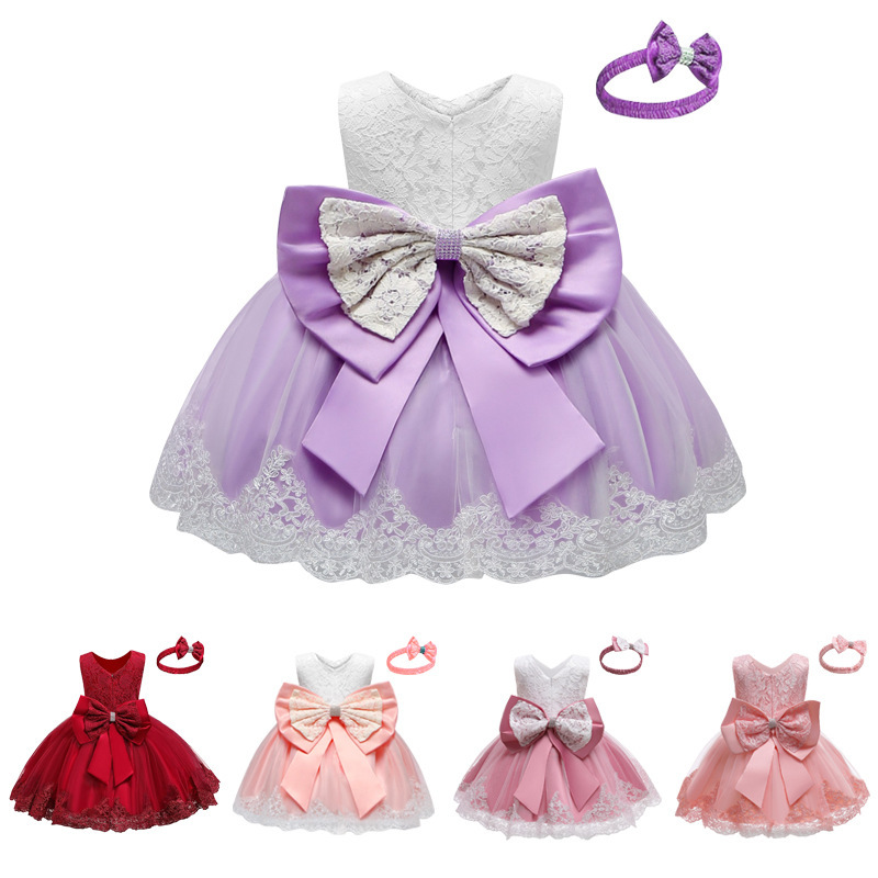 夏の女の宝の満1歳の誕生日の花の子供のドレスの女の子のピアノはショーの子供のドレスの王女のスカートを演出します。|undefined