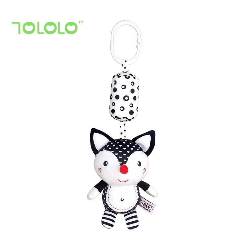 Juguete de educación temprana Happymonkey para bebés de 0 a 3 años, campana de cuna en blanco y negro, campana de viento, sonajero colgante para coche y cama.