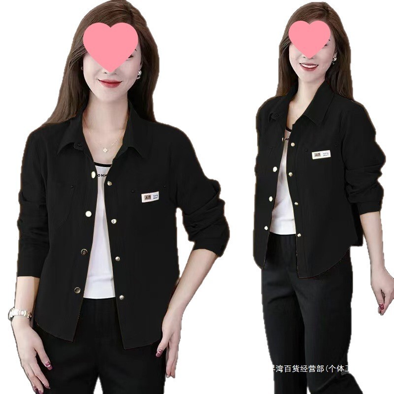 跨境百搭小个子感小众短外套女5春秋显瘦休闲衬衫减龄衣洋气|undefined