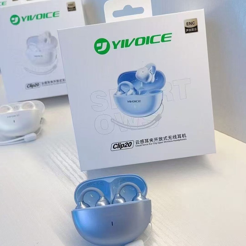 Yisheng Clip20 イヤークリップ Bluetooth 6.0 ヘッドセット、1 つのトランスポート、2 つのサウンドとアルゴリズム、4 つのマイク、超クリアな通話、軽量モデル|undefined