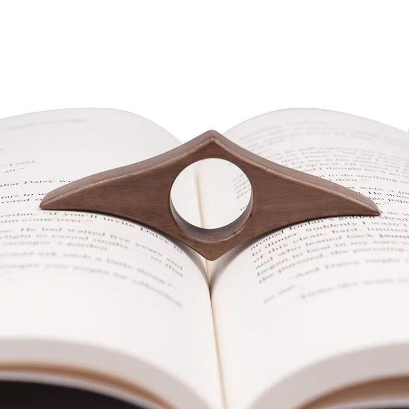Venta caliente transfronteriza marcador de pulgar de madera clip de página de libro portátil prensa de libro perezoso lectura con una mano prensa de libro