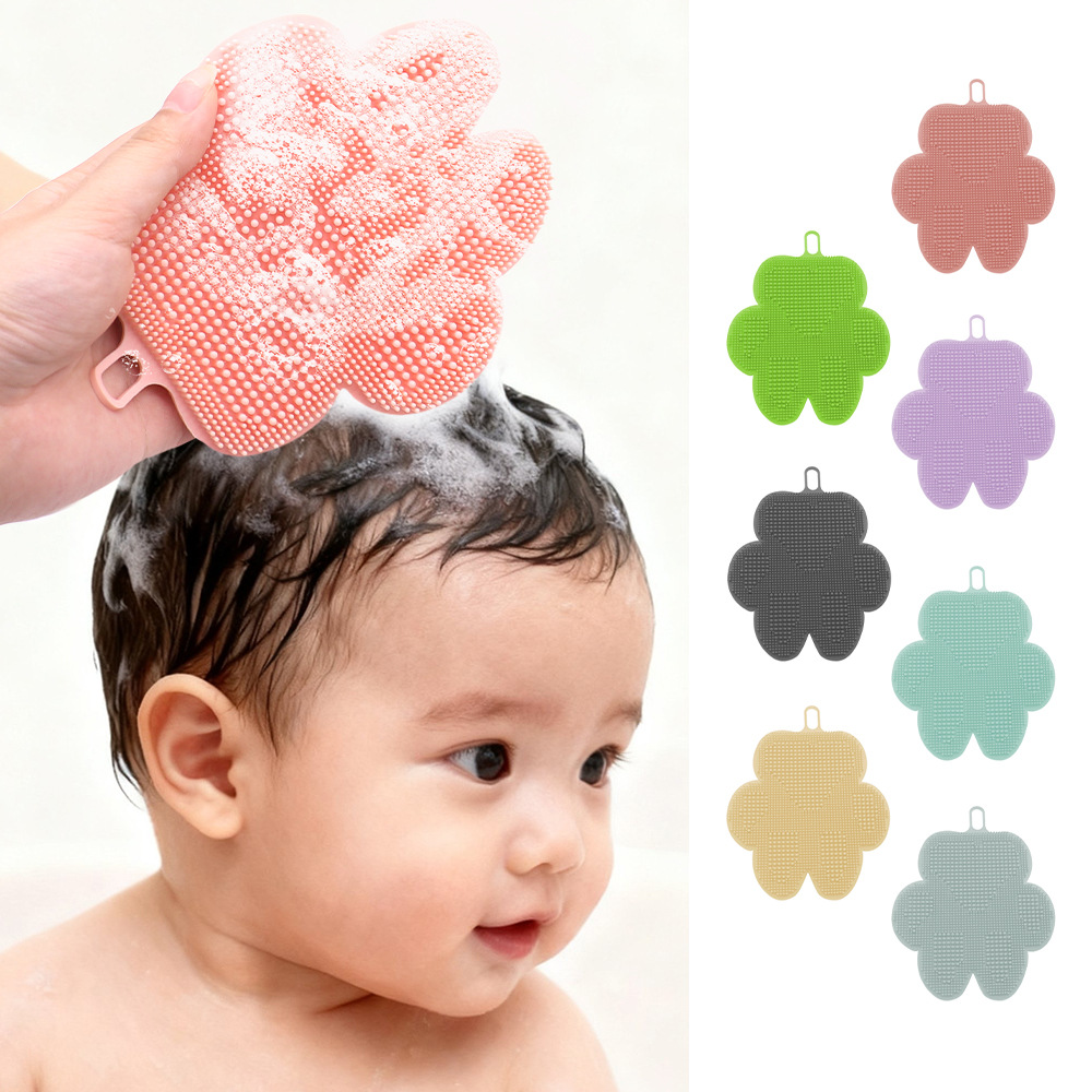 Silicone Bath Brush Kidsren's Bath Brush Cleaning Brush Double-Sided Brush Baby Bath Brush Cleaning Tool Soft Hair Shampoo Brush
