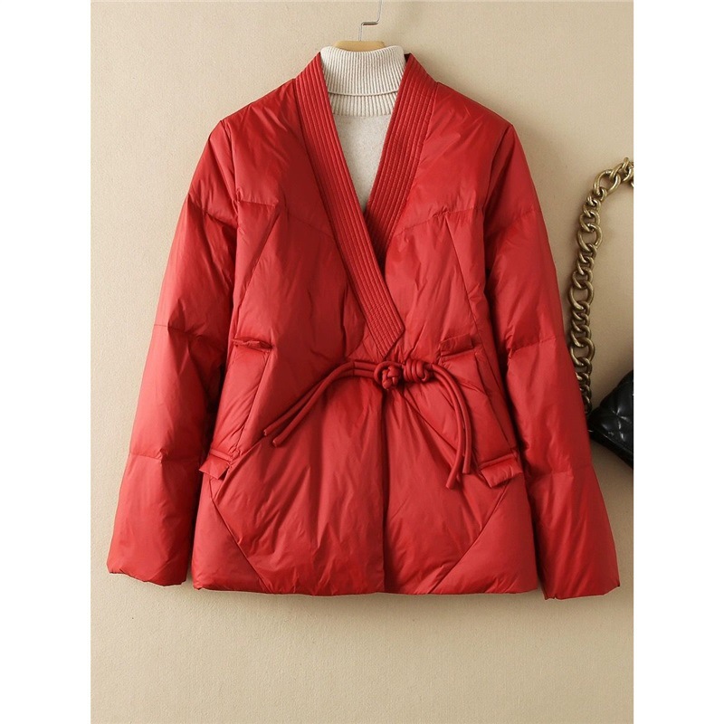 红色羽绒服女结婚新娘袄子冬天属蛇本命年时尚女装2025年蛇年外套