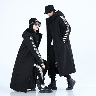 2022 New Lengthen cotton-padded jacket Couple fleece-lined Thickened Warm Coat Cotton Coat Students Set LOGO Group