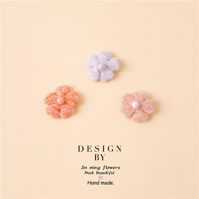 diy Fabric Plush Flat-angle Five-petal Flower Accessories Children's Socks Handmade Flower Accessories Clothing Accessories Small Five-petal Wool