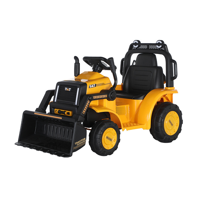 Bulldozer eléctrico para niños con cabina para bebés, excavadora recargable de juguetes de cuatro ruedas, vehículo de ingeniería de control remoto image 6