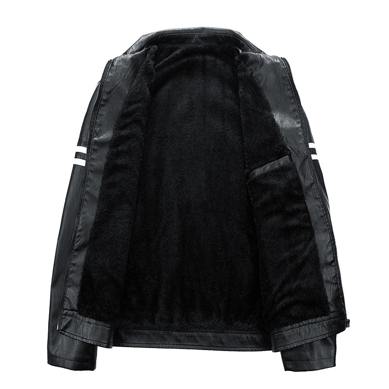 Kleurgeblokt modejack, revers, casual lente en herfst nieuwe stijl rits, slim fit heren motor leren jack_voghion.com