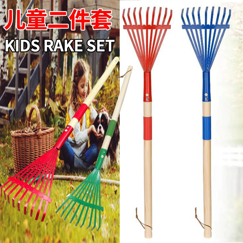 Садоводство грабли Ферма упаковывает опавшие листья, трава, грабли, деревянные ручки для детей, выступающих с девятью зубами, бытовые сельскохозяйственные инструменты, садовые инструменты