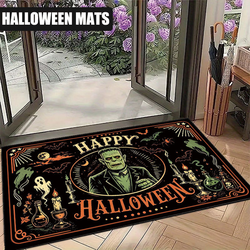 Cross-Border New American-Style Halloween Floor Mats, Decorative Floor Mats for Entrance Doors, Stain-Resistant and Easy-Care Floor Mats, in Stock