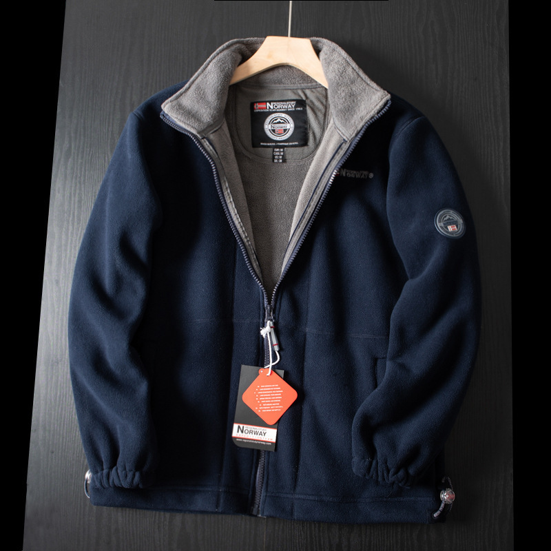 Norwegian Single Export Polar Fleece Jacket, Thickened and Fleece-Lined, Outdoor Double-Layer High-Density Men's Autumn and Winter New Jacket Norwegian Single Export Polar Fleece Jacket, Thickened and Fleece-Lined, Outdoor Double-Layer High-Density Men's Autumn and Winter New Jacket