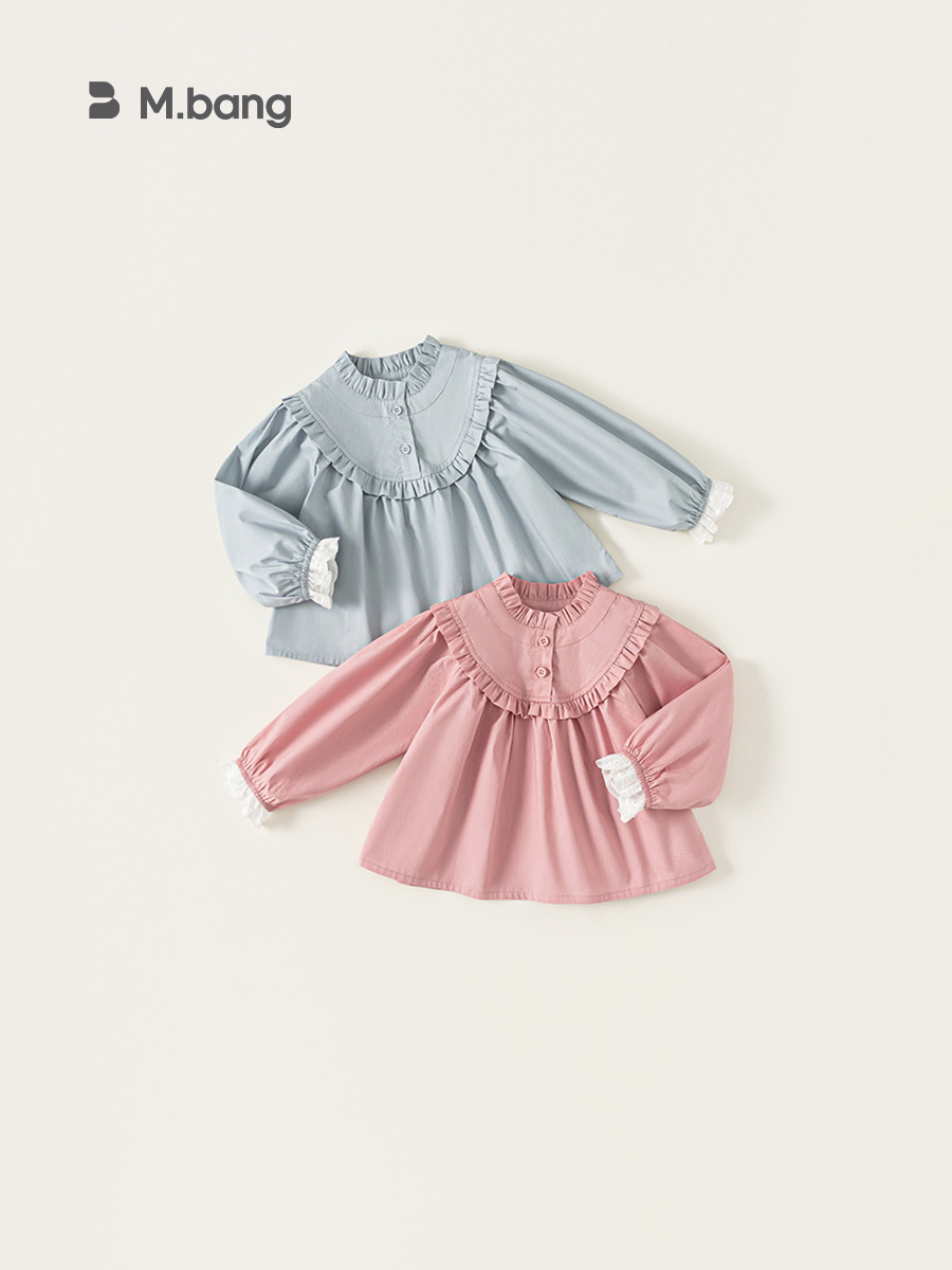 Youbao ropa para niños otoño nueva camisa para niñas camisa de manga larga para niños franceses camisa de manga larga para niñas top de manga larga para bebés