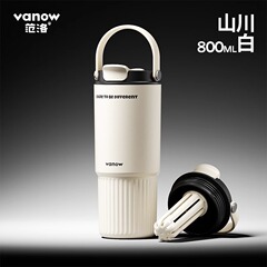Vanowストロー保温カップ陶磁器内胆男女子車載大容量コーヒーカップ携帯随行カップ
