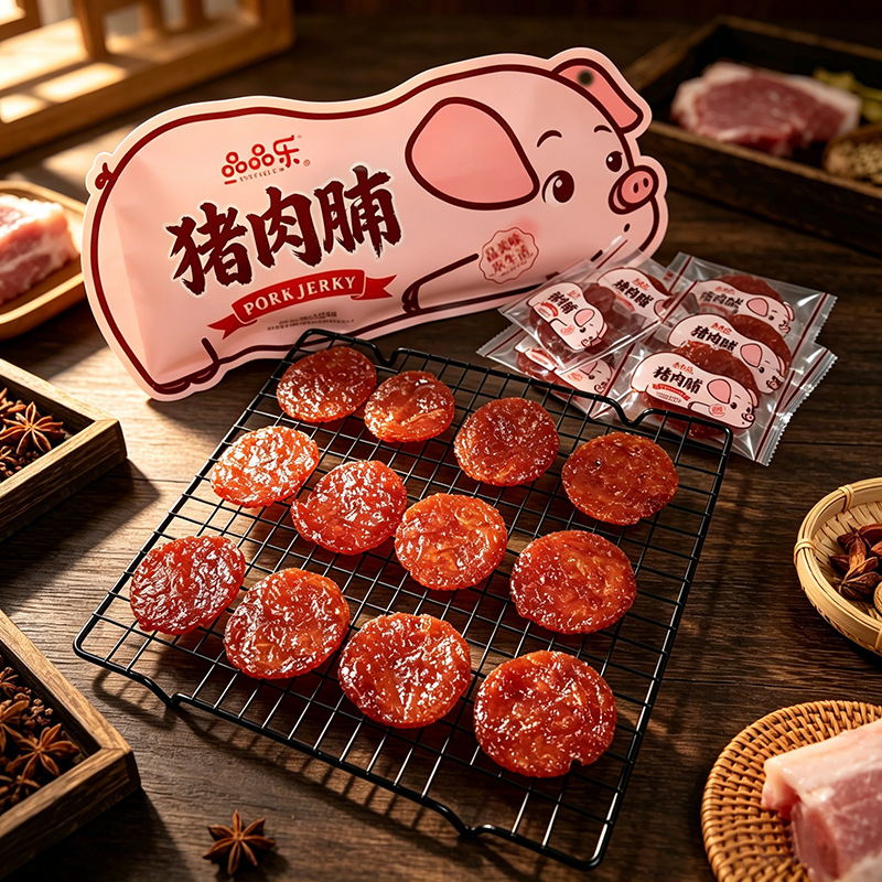 Pinpinle 105g Shredded Pork Jerky Afternoon Tea Pork Jerky Individually Packaged for Outdoor Camping Ready-To-Eat Meat Jerky