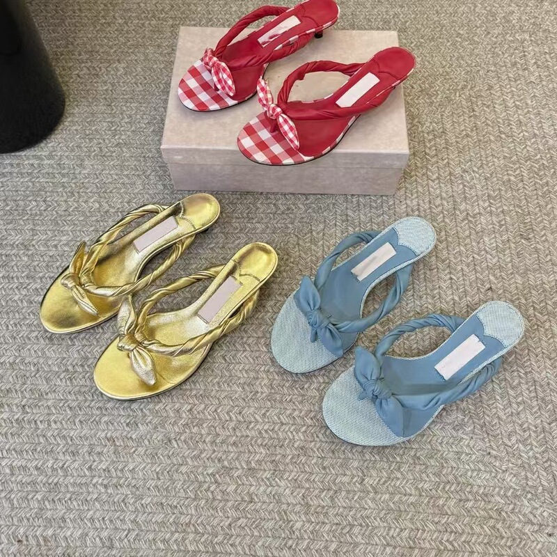 Bow-Knot Polka-Dot High-Heeled Sandals, Summer Fashion, Exquisite Round-Toe Wedge-Heeled Sandals, Height-Increasing Fairy-Style Shoes