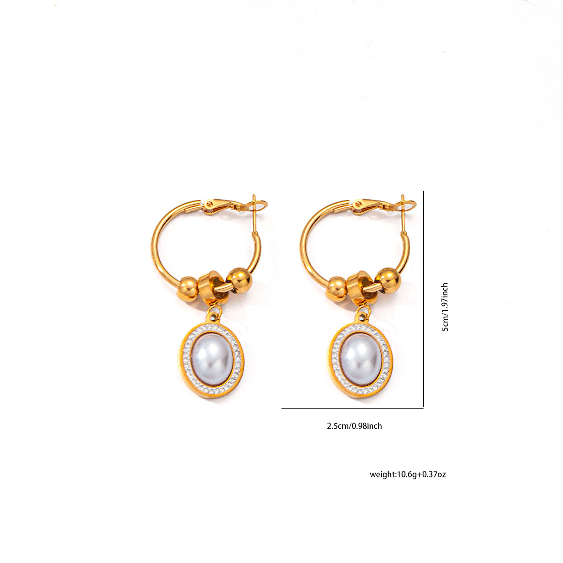 13g Weight 0.03µm Gold Plating Thickness Electroplated Gold Plating Process 201 Stainless Steel Ear Needle Material Golden Plated Plating Material Artificial Pearls Inlay Material Earrings Classification 1 Pair Quantity Casual Occasion 201 Stainless Steel Material Heart Shape Pattern Women's Gender Elegant, Lady Style Plating Craft 1 Pair Elegant Lady Heart Shape Plating Titanium Steel Earrings 11