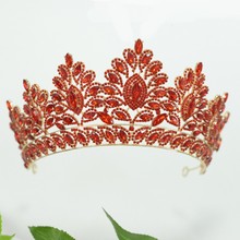 欧美新娘皇冠高级感 女王冠生日配饰合金头饰婚礼发梳跨境批发