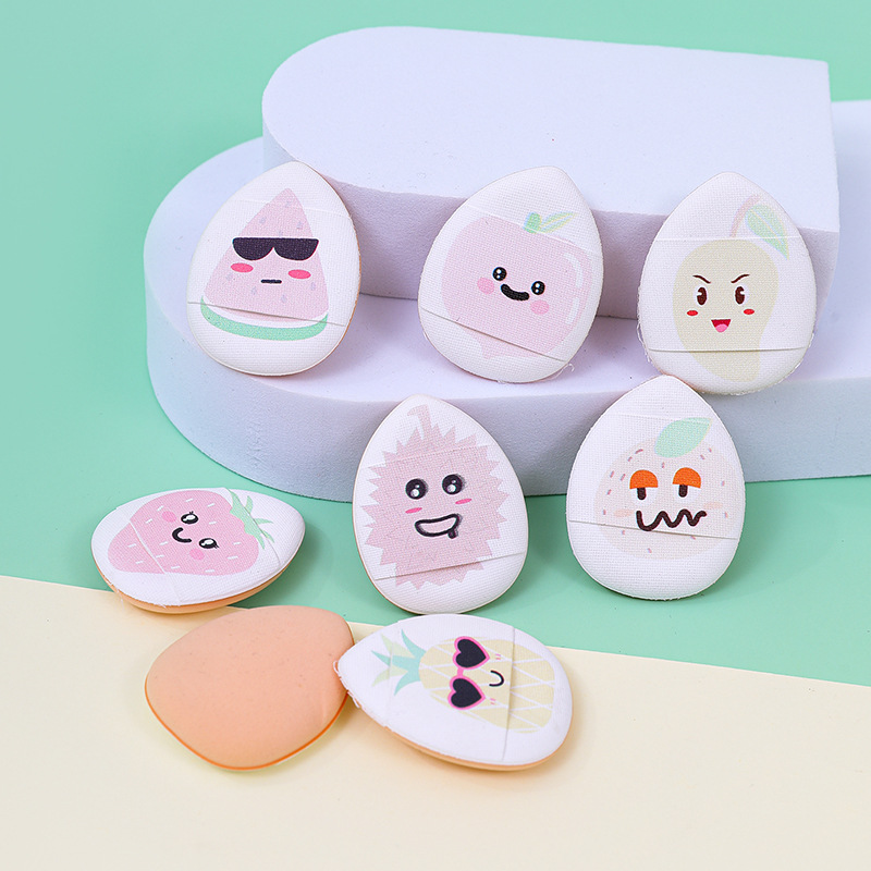 Polvo de dedo personalizado mini pulgar polvo de pulgar impresión de superficie de la piel concelector pequeño cojín de aire triángulo marshmallow esponja de maquillaje