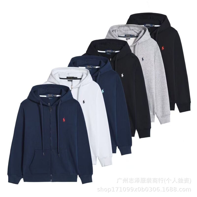 跨境拉夫劳伦LR刺绣小马男卫衣春秋款女连帽卫衣休闲宽松纯色运动|undefined