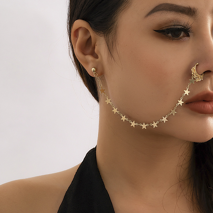 European and American jewelry, ethnic style, Su style, no punching nose studs, nose accessories, sweet and cool earrings, puncture nose rings_voghion.com