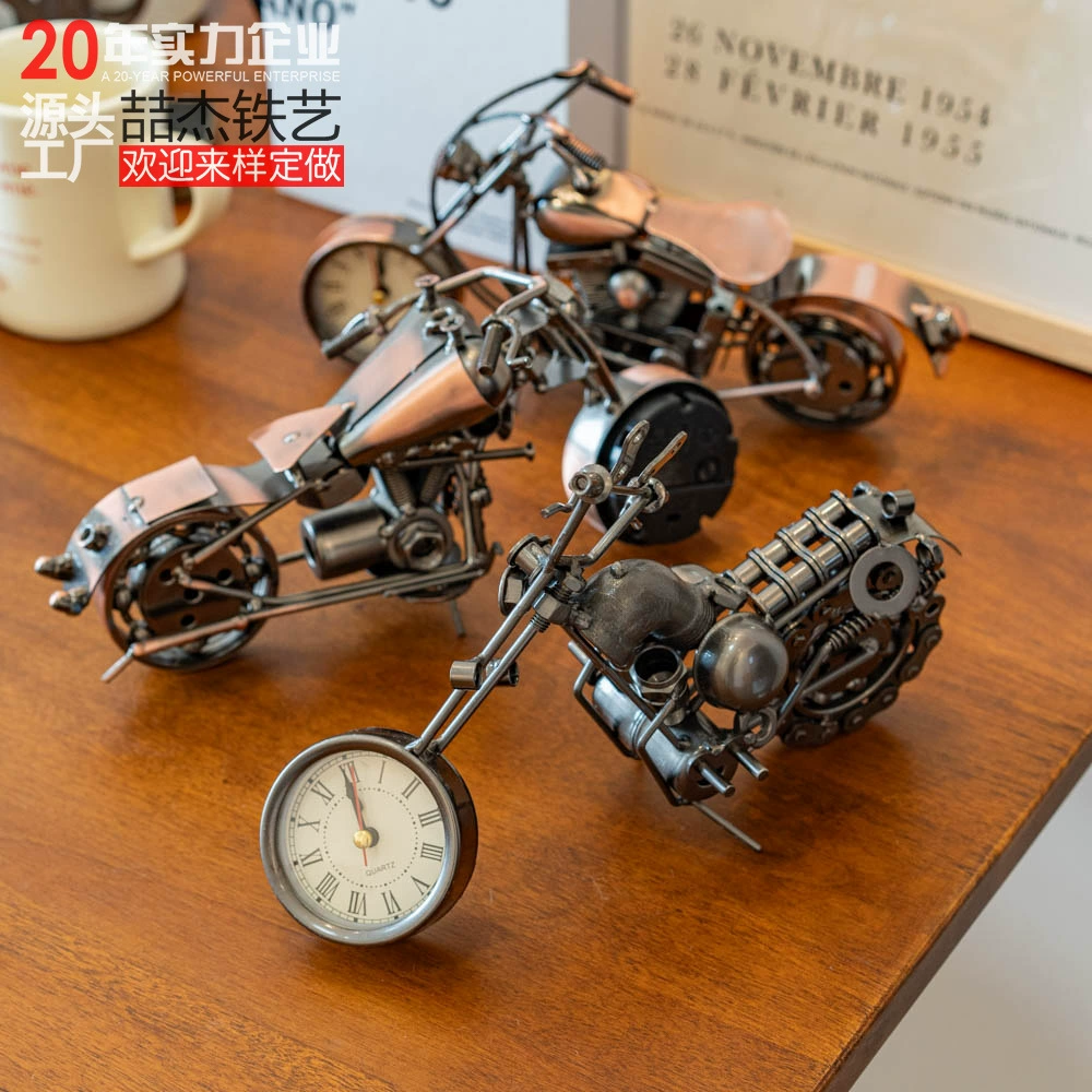 Мотоциклетные украшения, изделия из кованого железа, подарки, декор для гостиной, настольные металлические модели с гальваническим покрытием, креативный ретро-стиль