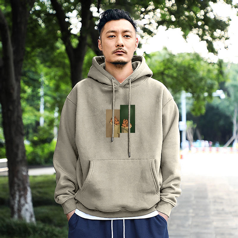 Avena gris sudadera con capuz Regular - 1584