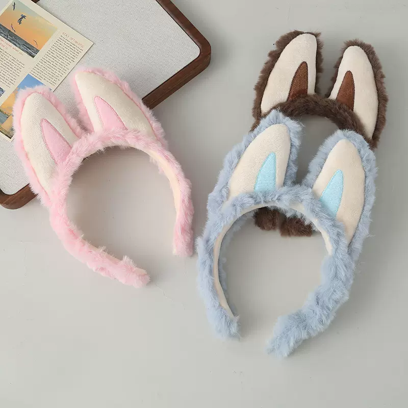 新款布布精灵耳朵毛绒发箍女可爱卡通网红洗脸头箍百搭外出头饰