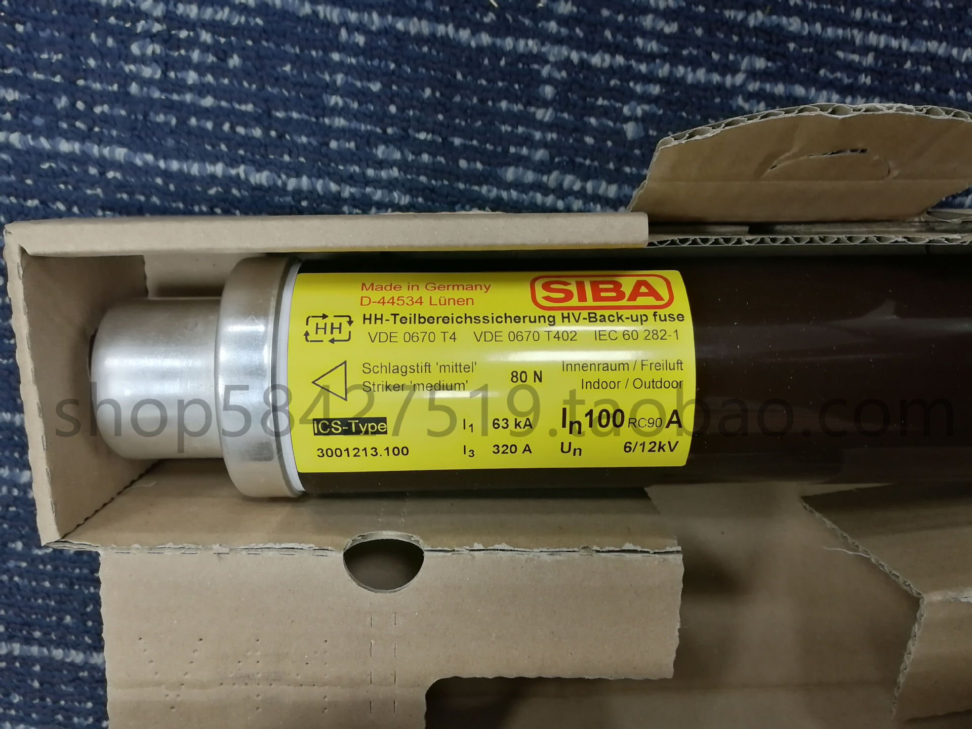 正品西霸siba 6KV12KV=292mm Siba高压熔断器 3000413 40 50 315