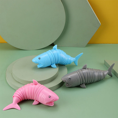 跨境爆款仿真鲨鱼海豚关节毛毛虫减压解压益智玩具整蛊解压玩具|ms