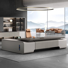 大班台轻奢极简老板桌董事长办公室家具高级感办公桌总裁桌