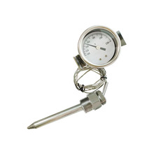 毛管温度计不锈钢温度表压力式温度计全钢轴向U夹WY-50ZU 220°F