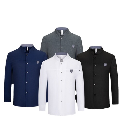 Chef's uniform Long sleeved hotel catering chef's work clothes men's autumn and winter clothes kitchen canteen baking restaurant printing logo