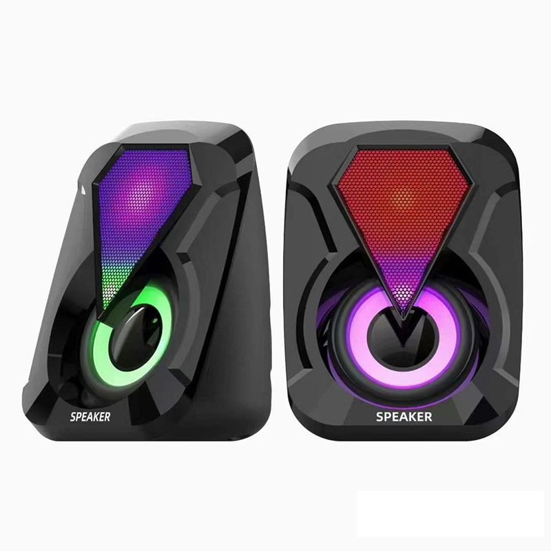 YST-1053新款有线电脑音箱台式家用桌面迷你炫彩环绕立体声低音炮