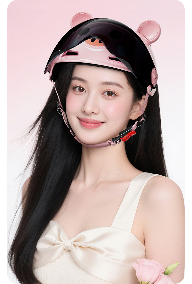 Yinglan Women's Small Head Circumference Helmet Electric Vehicle Women's All-Season 3C Certified Small Battery Motorcycle Helmet