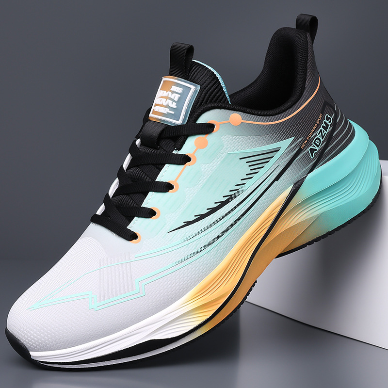 Zapatos de hombre primavera y otoño nuevos zapatos para correr cuero malla transpirable ligero tendencia absorción de impactos zapatos deportivos casuales al por mayor transfronterizo