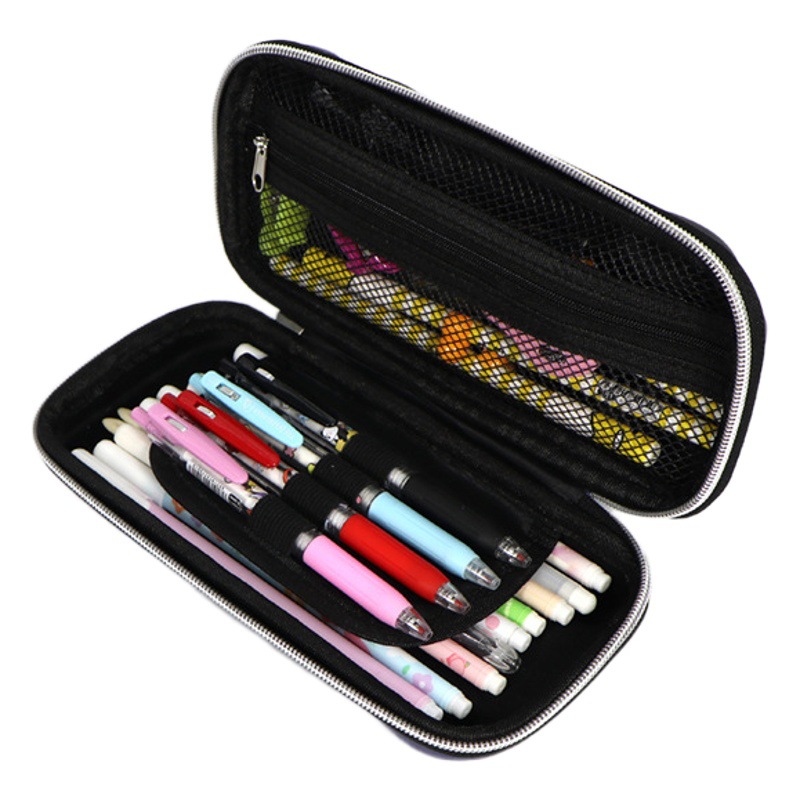 EVA de tres capas 	 Estuche para lápices de gran capacidad con diseño de dibujos animados para niños y niñas, estuche para lápices simple con forma de coche, bolsa para papelería, caja de almacenamiento impermeable