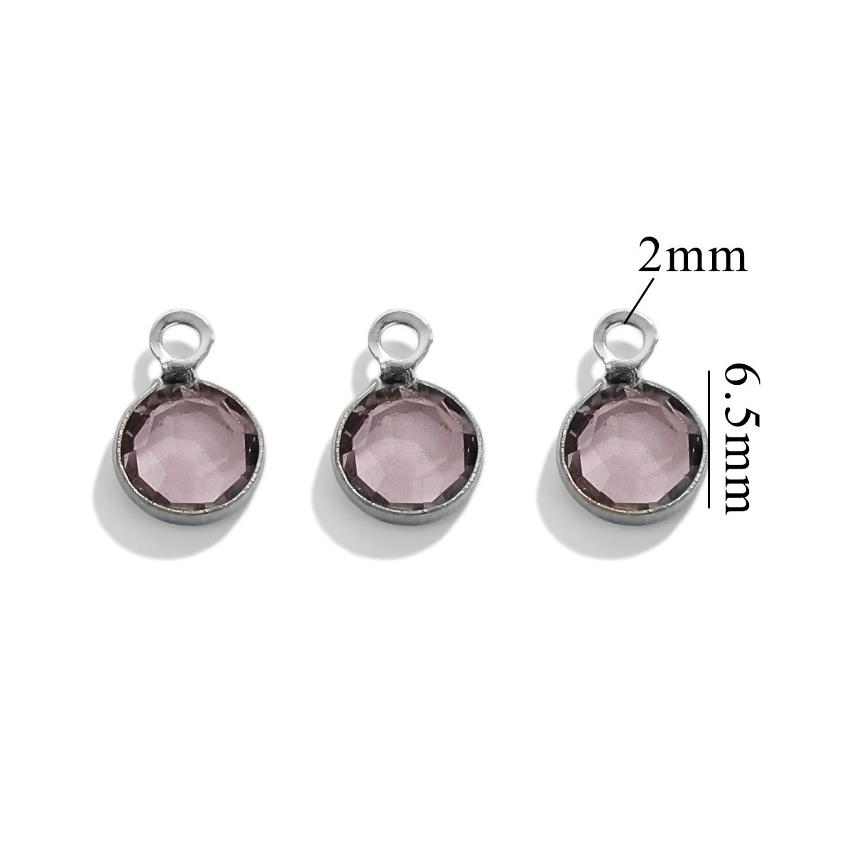 Accesorios redondos de acero inoxidable de color simple conector de cristal DIY joyería cadena collar de pulsera redonda