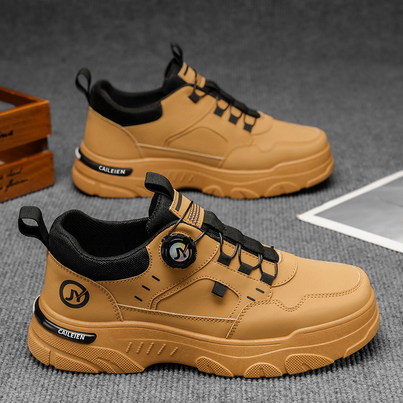Zapatos masculinos de otoño 2025 nuevos zapatos de herramientas transpirables tendencia masculina 100 botas Martin zapatos de tablero casual de suela gruesa para hombres