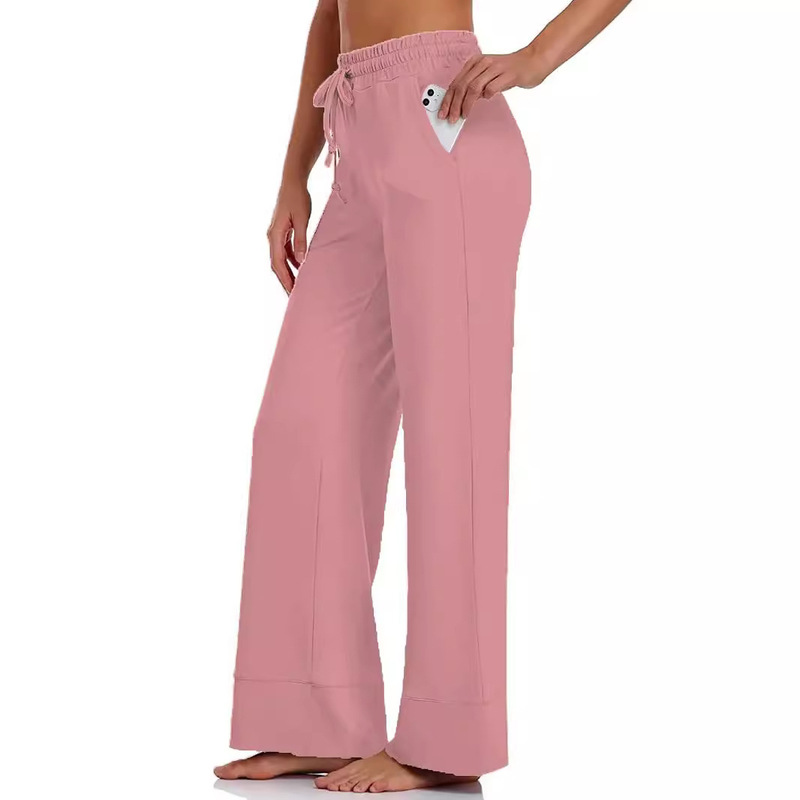 Europe and the United States cross-border WISH new women's high waist loose leisure yoga fitness sports jogging elastic waist wide leg pants Europe and the United States cross-border WISH new women's high waist loose leisure yoga fitness sports jogging elastic waist wide leg pants